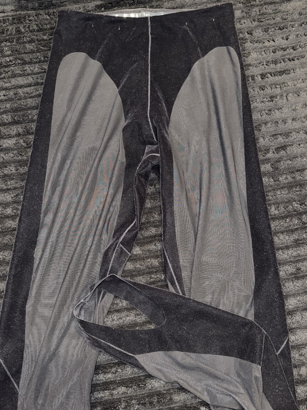 Mugler Black and Gray Panelled Leggings